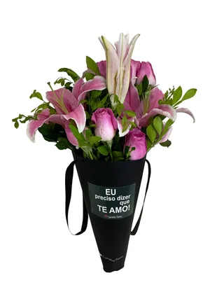 Premium Cone Luxo G Amália - Rosas e Lírios