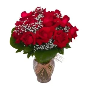 Vaso de 15 Rosas Colombianas