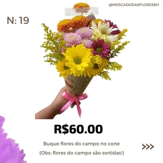 Cone de flores do campo