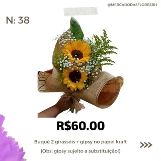Buquê de girassóis e flores do campo