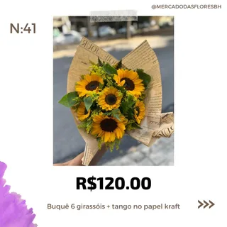 Buquê de girassóis e flores do campo